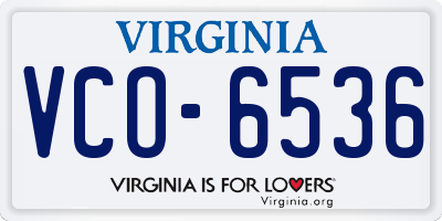 VA license plate VCO6536