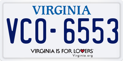 VA license plate VCO6553