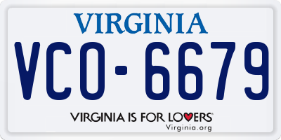 VA license plate VCO6679