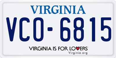 VA license plate VCO6815