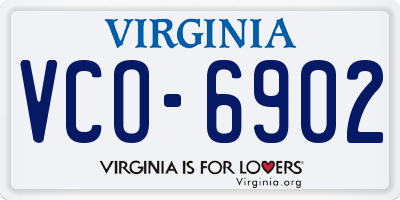 VA license plate VCO6902