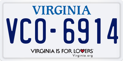 VA license plate VCO6914