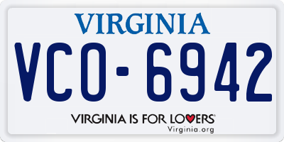 VA license plate VCO6942