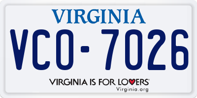 VA license plate VCO7026
