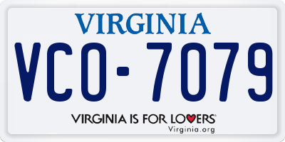 VA license plate VCO7079