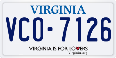 VA license plate VCO7126