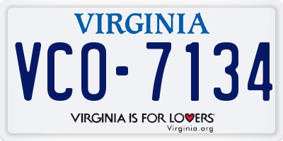 VA license plate VCO7134
