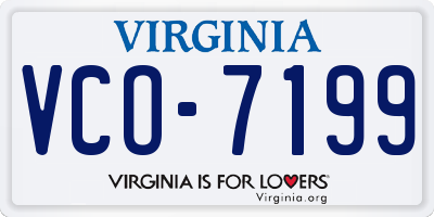 VA license plate VCO7199