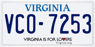 VA license plate VCO7253