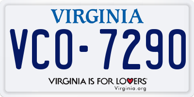 VA license plate VCO7290