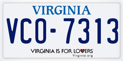 VA license plate VCO7313