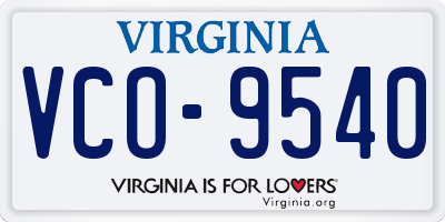 VA license plate VCO9540