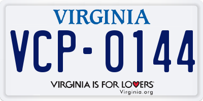VA license plate VCP0144
