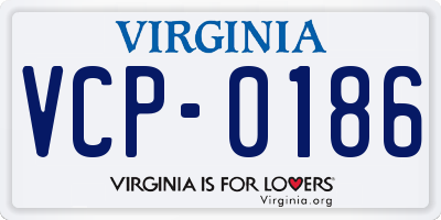 VA license plate VCP0186