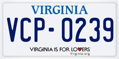 VA license plate VCP0239
