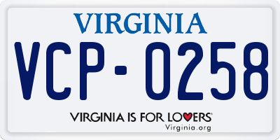VA license plate VCP0258