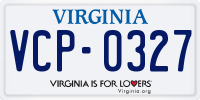 VA license plate VCP0327