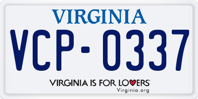 VA license plate VCP0337