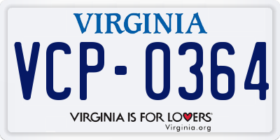 VA license plate VCP0364