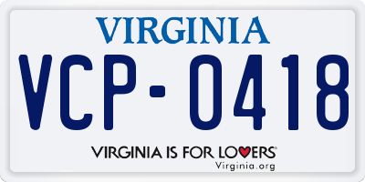 VA license plate VCP0418