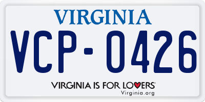VA license plate VCP0426