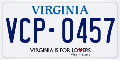 VA license plate VCP0457