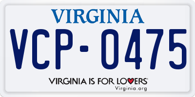 VA license plate VCP0475