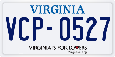 VA license plate VCP0527