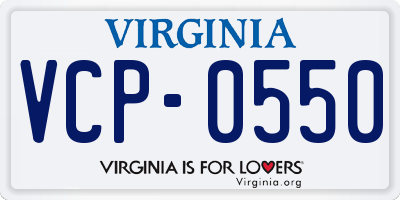 VA license plate VCP0550