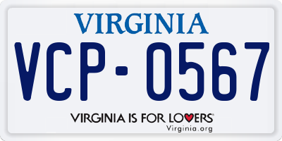 VA license plate VCP0567