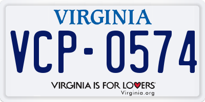 VA license plate VCP0574