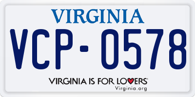 VA license plate VCP0578