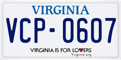 VA license plate VCP0607