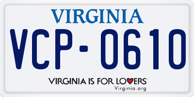 VA license plate VCP0610