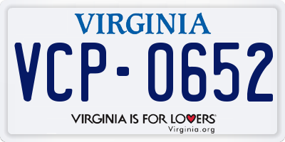 VA license plate VCP0652