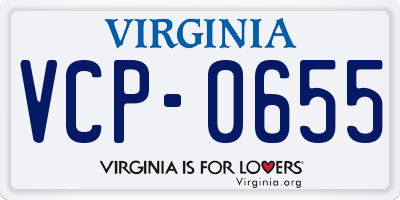 VA license plate VCP0655