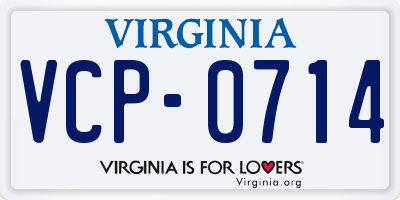 VA license plate VCP0714