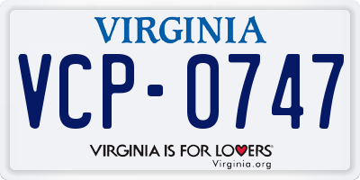 VA license plate VCP0747