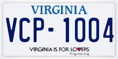 VA license plate VCP1004
