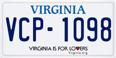 VA license plate VCP1098