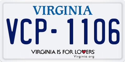 VA license plate VCP1106