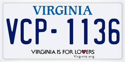 VA license plate VCP1136