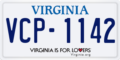 VA license plate VCP1142