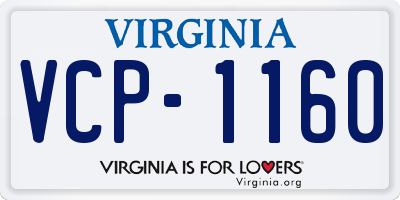 VA license plate VCP1160
