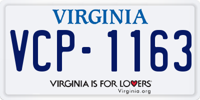 VA license plate VCP1163