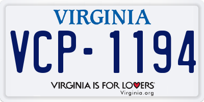 VA license plate VCP1194