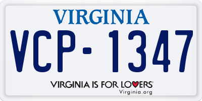 VA license plate VCP1347