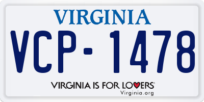 VA license plate VCP1478