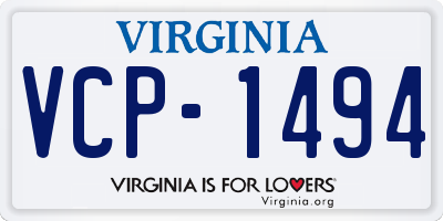 VA license plate VCP1494