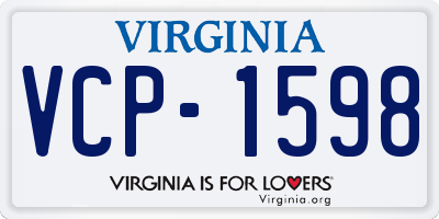 VA license plate VCP1598